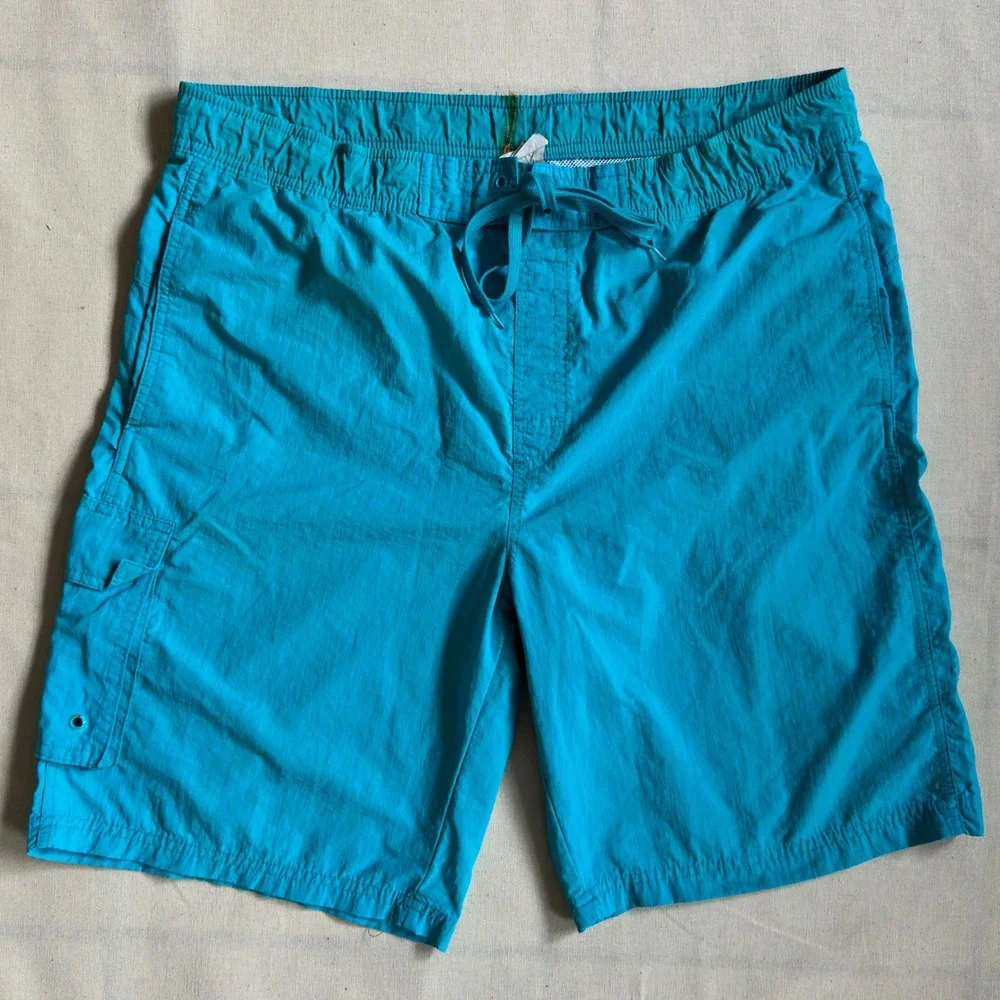 O'Rageous Turquoise Cargo Swim Trunks Men's Board Shorts